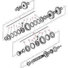 Синхронизирующий комплект вторичного вала   Komatsu WB93R, CA0138548, CA0132637