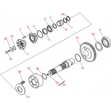 Выходной вал КПП Komatsu WB93R CA0066620